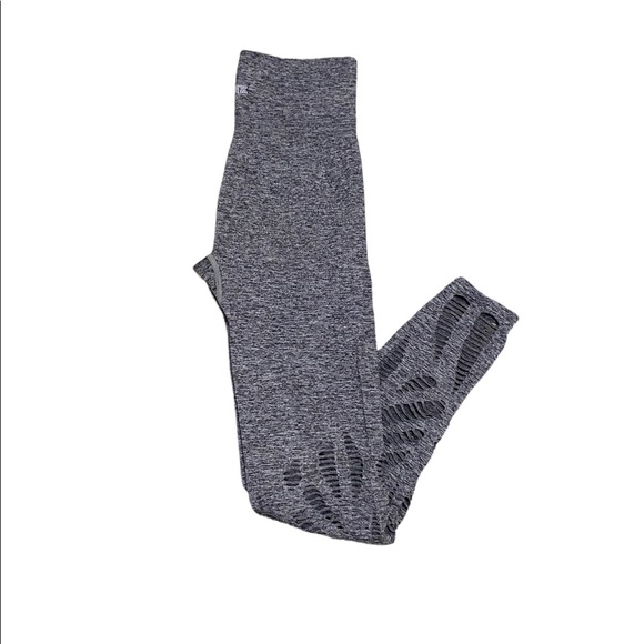 Victorias Secret PINK Grey Cool & Comfy Leggings With Cutouts - Size Small - Picture 3 of 7